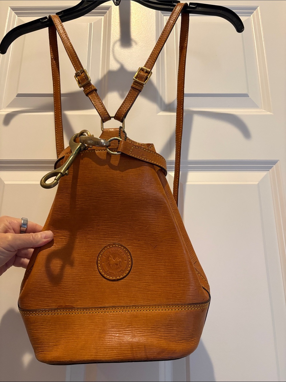 Classic Leather Backpack in Cognac Tan